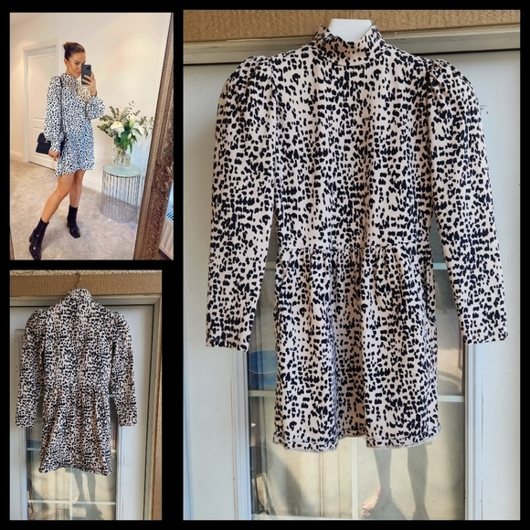 LA VIE REBECCA TAYLOR Animal Print Mini Dress - Picture 1 of 5